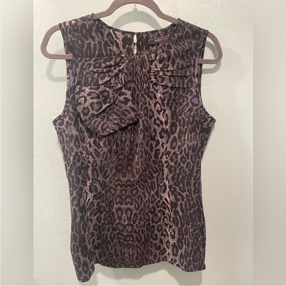 BCBG Sleeveless Blouse Sz M Womens 90’s Y2K Office Career Silk Staple Layer Top - Picture 1 of 8